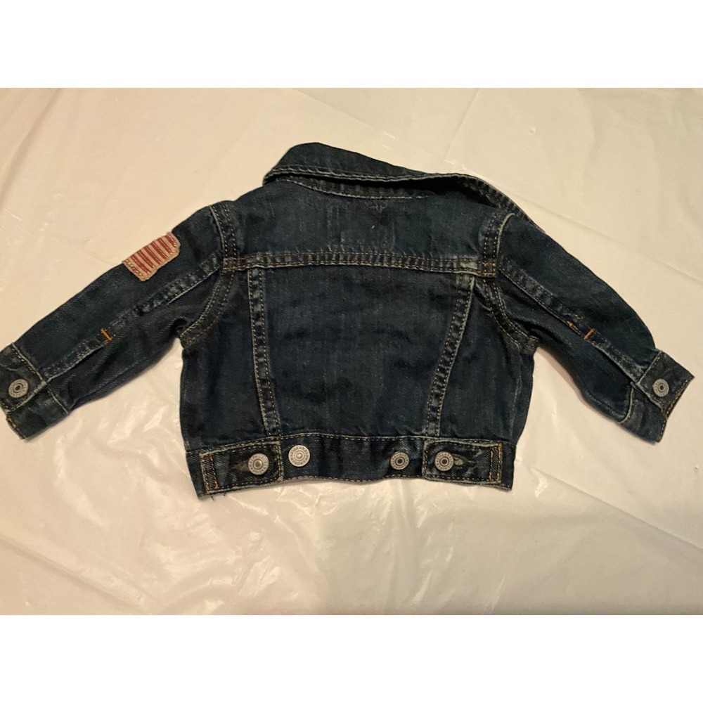 Polo Ralph Lauren Baby Denim Jacket American Flag Patch Size 3M - Picture 2 of 4